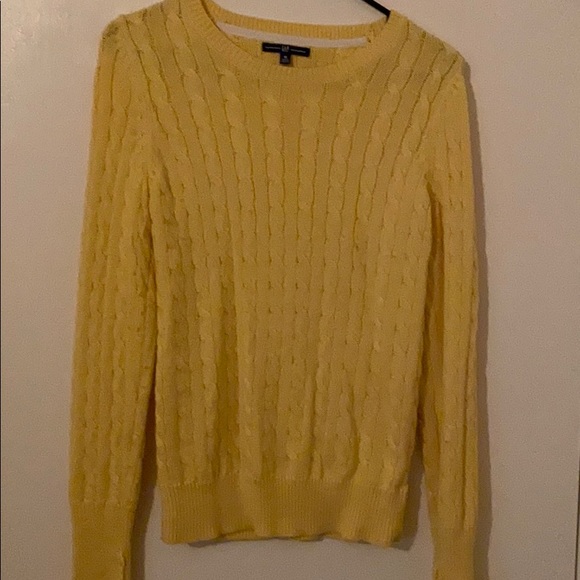 GAP YELLOW CABLE KNIT SWEATER - Picture 1 of 9